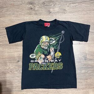 Vintage NFL Green Bay Packers Kids Black Tee
